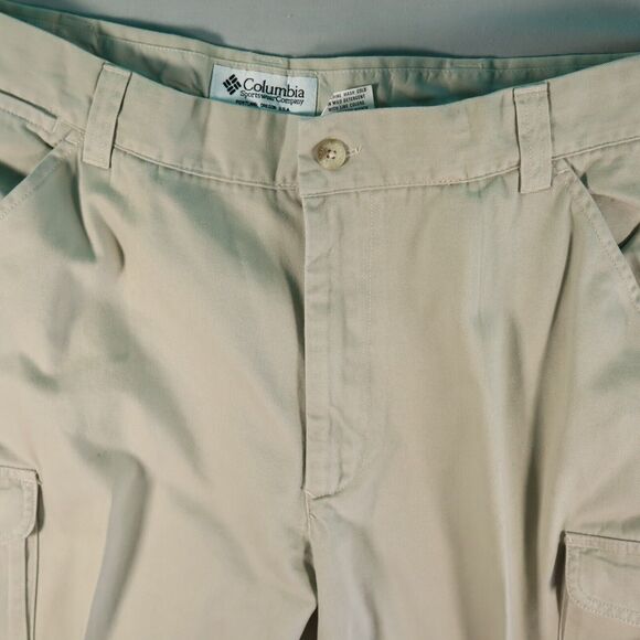 Vintage Columbia Chino Style Men's Pants Flat Front Cargo Pockets 38X32 - Picture 2 of 12